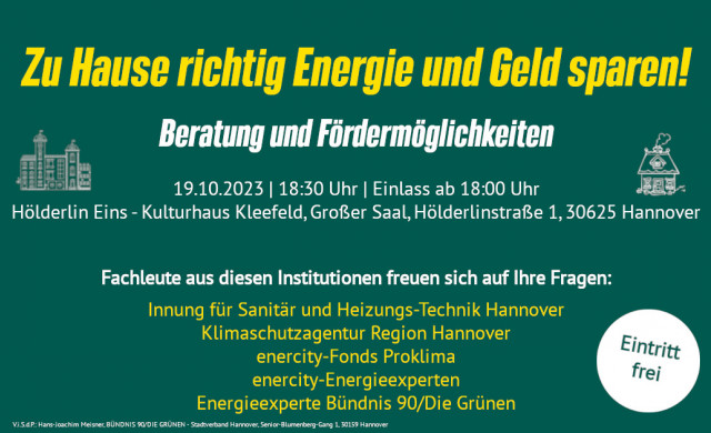Info-Veranstaltung: Zu Hause richtig Energie und Geld sparen!